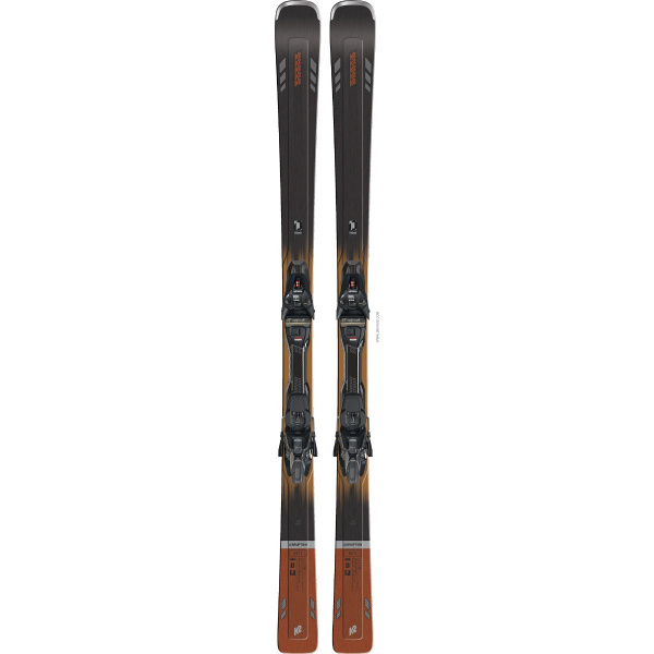 K2 Disruption 82 TI 2024 : skis avec fixations, vue du dessus.