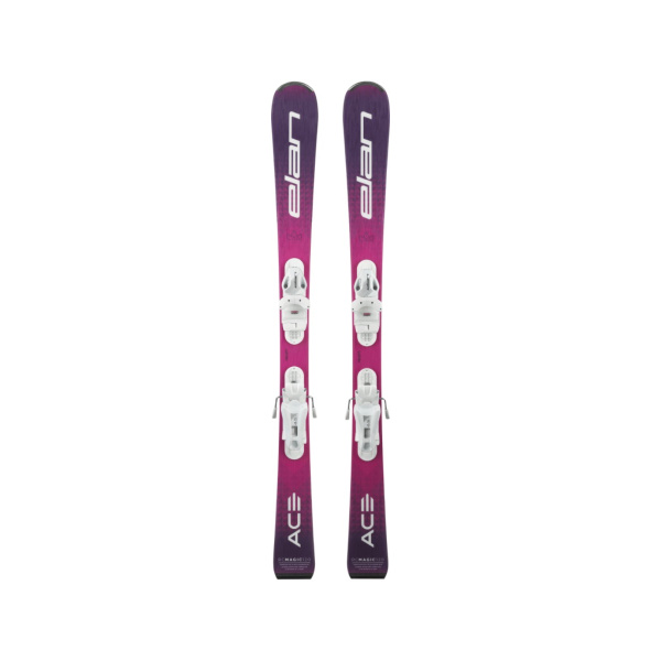 Ski Elan RC Magic 2024 avec fixations blanches sur neige