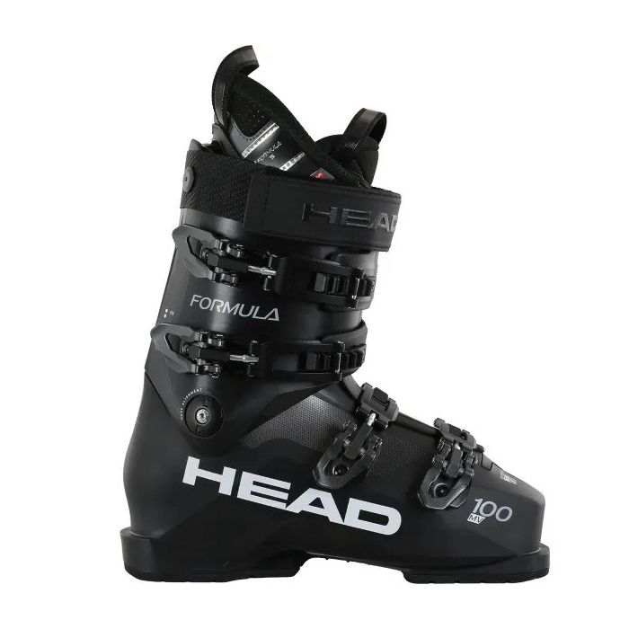 Chaussure de ski HEAD Formula 100 MV noire, vue latérale détaillée.