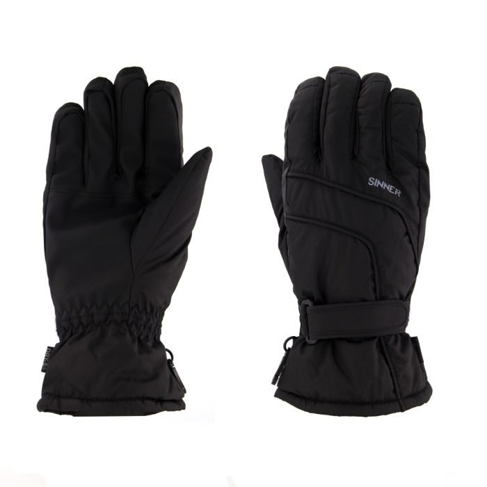 Gants de ski Sinner Murray noirs : confortables, imperméables et adaptés aux activités hivernales.