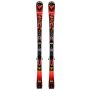 Rossignol Hero Limited 2023, vue latérale des skis rouges avec fixations incluses