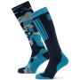 Chaussettes de ski Poederbaas Camo Navy, motif camouflage bleu, vue rapprochée.