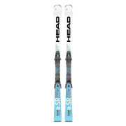 Head Worldcup Rebels e.SR : skis avec fixations, vue rapprochée sur le dessus.