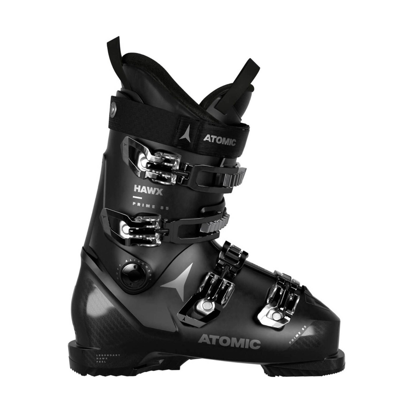 Atomic Hawk Prime 85 W GW : Vue latérale du ski de randonnée noir et gris.