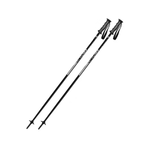 Paire de bâtons de ski Fizan Storm Zwart noirs, parfaits pour les jeunes skieurs.