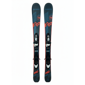 Rossignol Experience Pro : skis avec fixations, vue de dessus, prêt à l'emploi.
