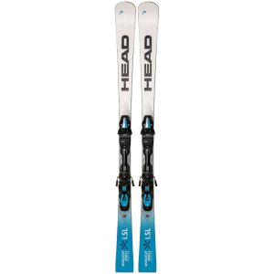 Head Worldcup Rebels e.SR : skis avec fixations, vue rapprochée sur le dessus.