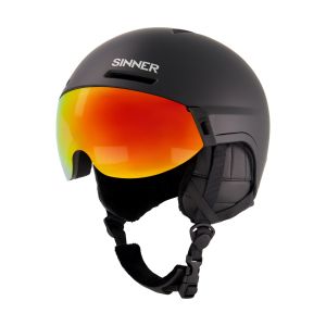 Sinner Montblanc Visor : Casque de ski avec visière orange et logo.