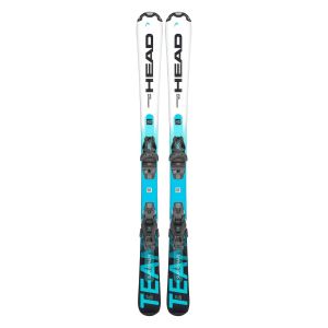 Head Team Supershape 2024 : skis avec fixations, vue latérale.