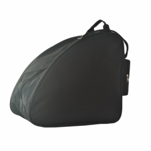 Schoenentas : vue latérale du sac de chaussures noir spacieux.